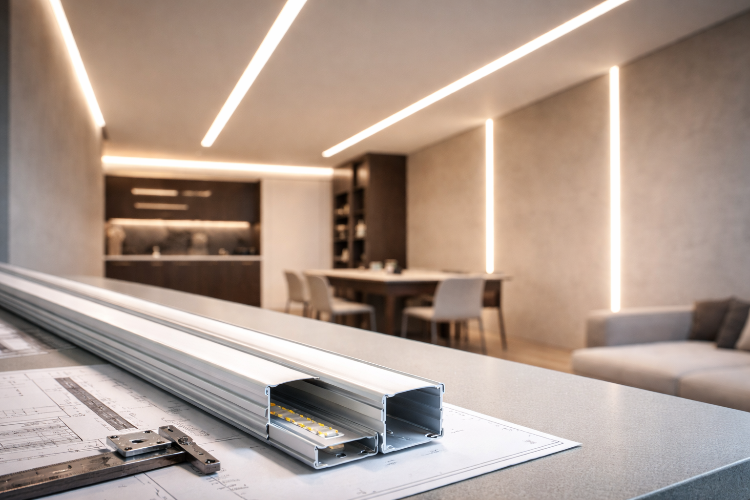 پروفیل آلومینیوم چراغ خطی در اصفهان